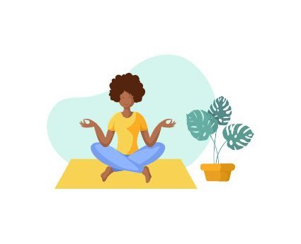 Illustration of a woman meditating