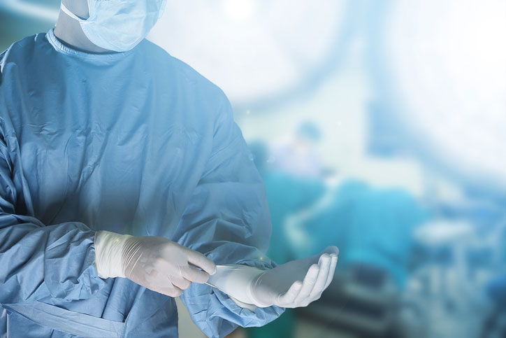 Doctors prepping for surgery