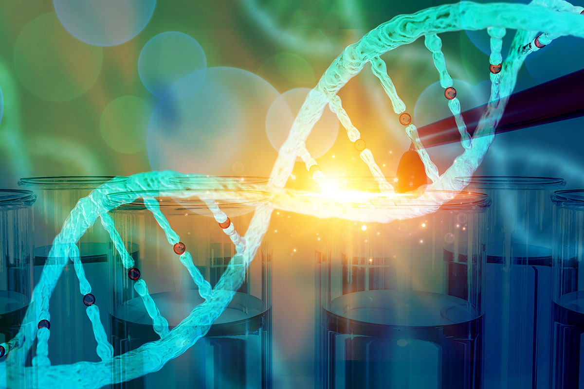 3d rendering of a strand of DNA