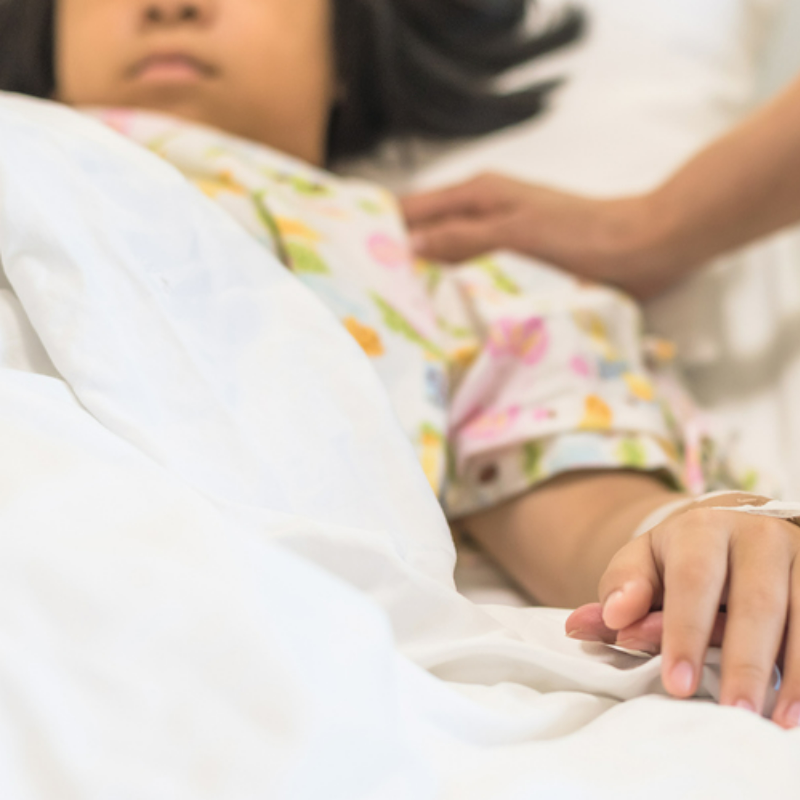 nurse talking with child
