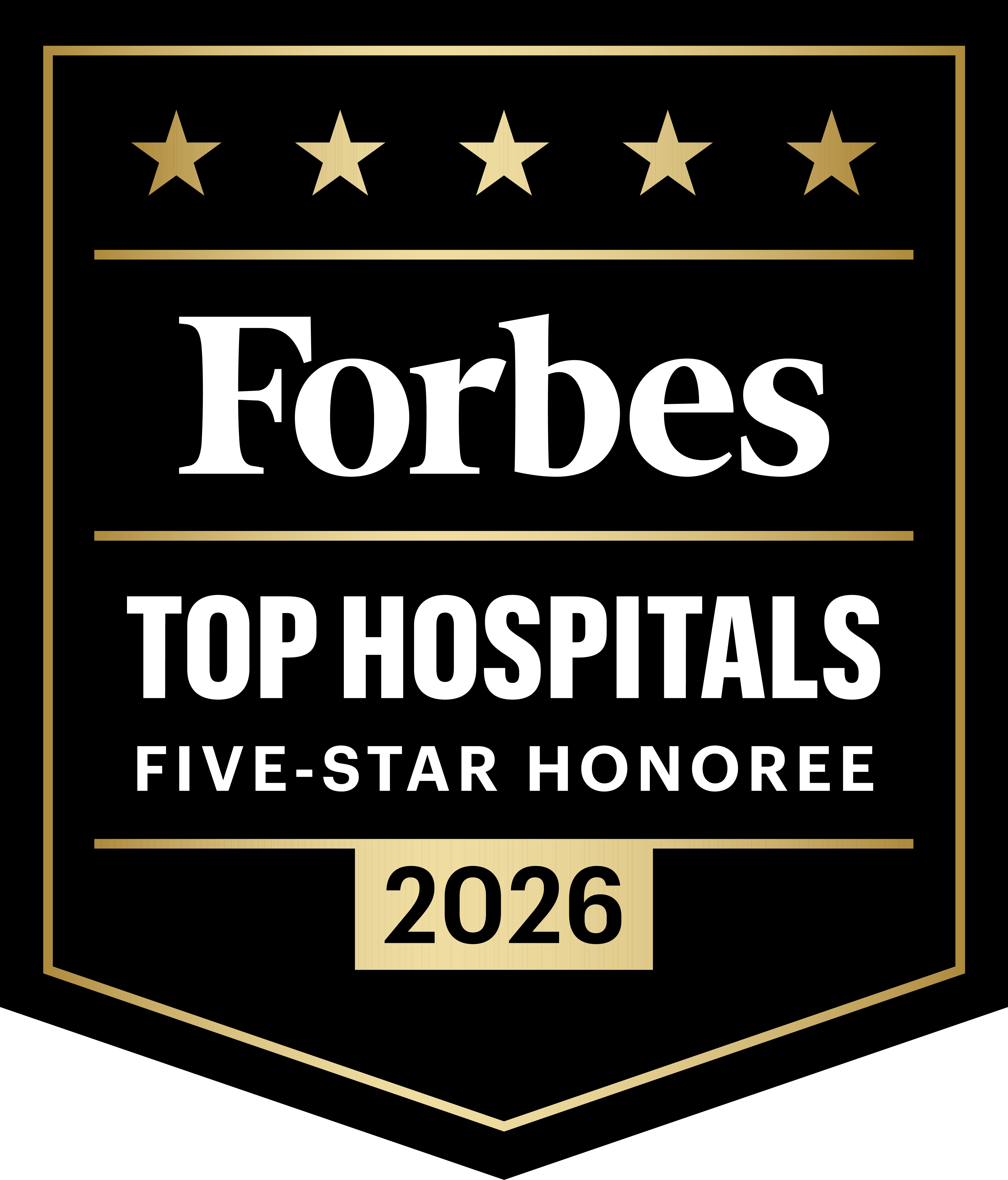Forbes Top Hospitals Five Star Honoree award logo